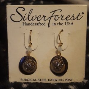 Beautiful enamel and amethyst earrings